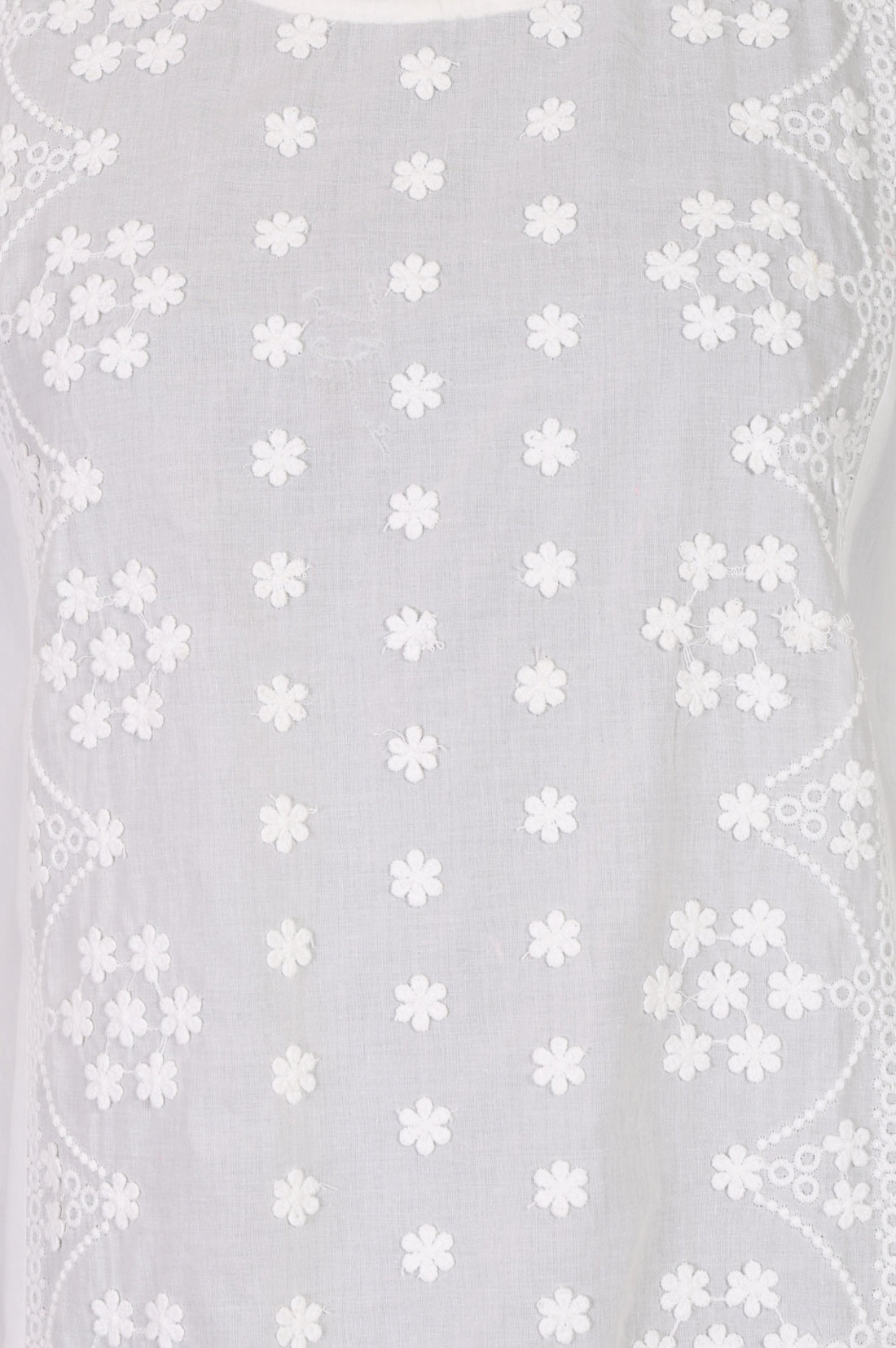 White Chikankari Embroidered Pure Cotton Straight Kurta