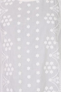 White Chikankari Embroidered Pure Cotton Straight Kurta