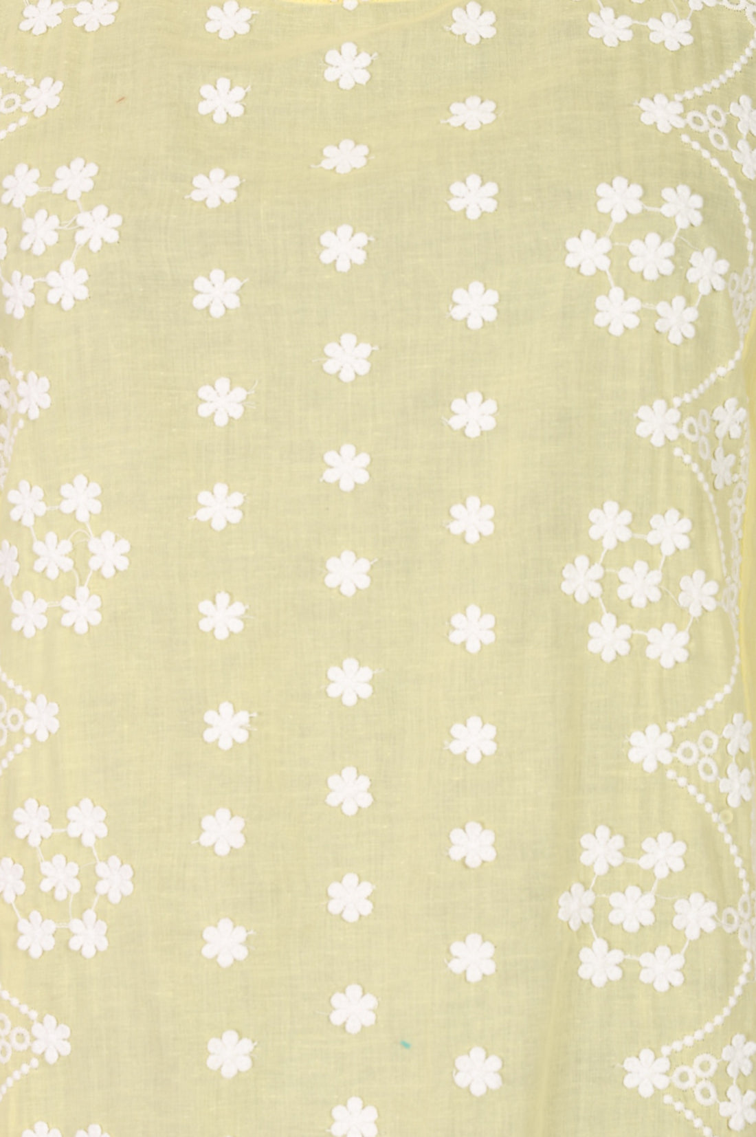 Yellow Chikankari Embroidered Pure Cotton Straight Kurta
