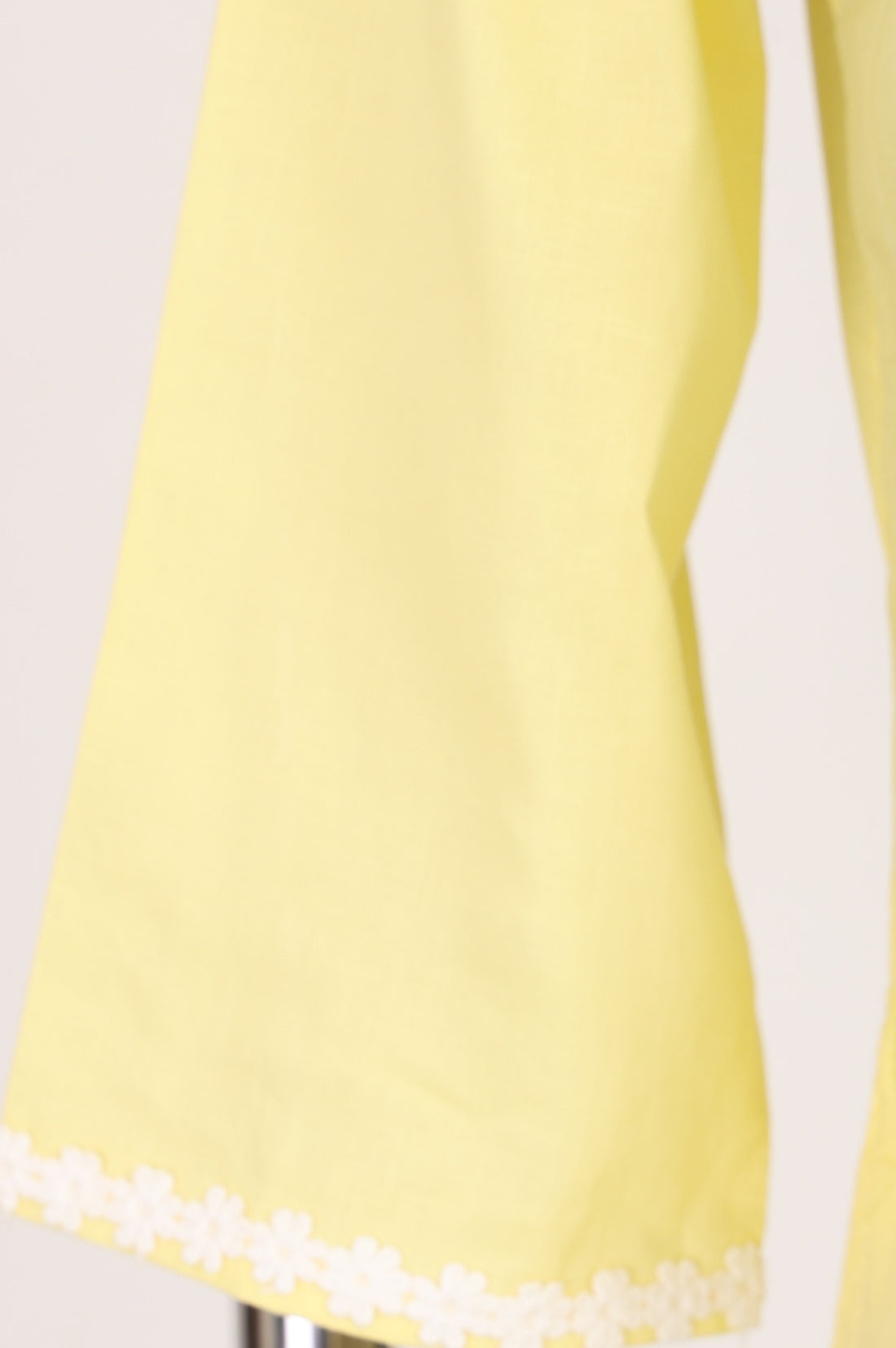 Yellow Chikankari Embroidered Pure Cotton Straight Kurta