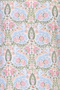 White Floral Printed Rayon Straight Kurta