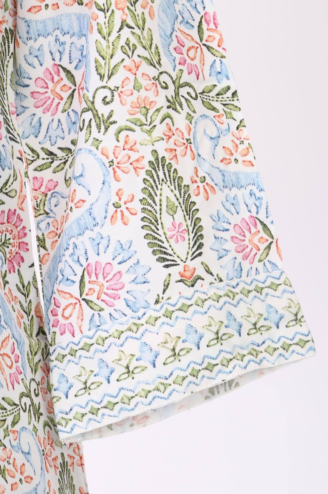 White Floral Printed Rayon Straight Kurta