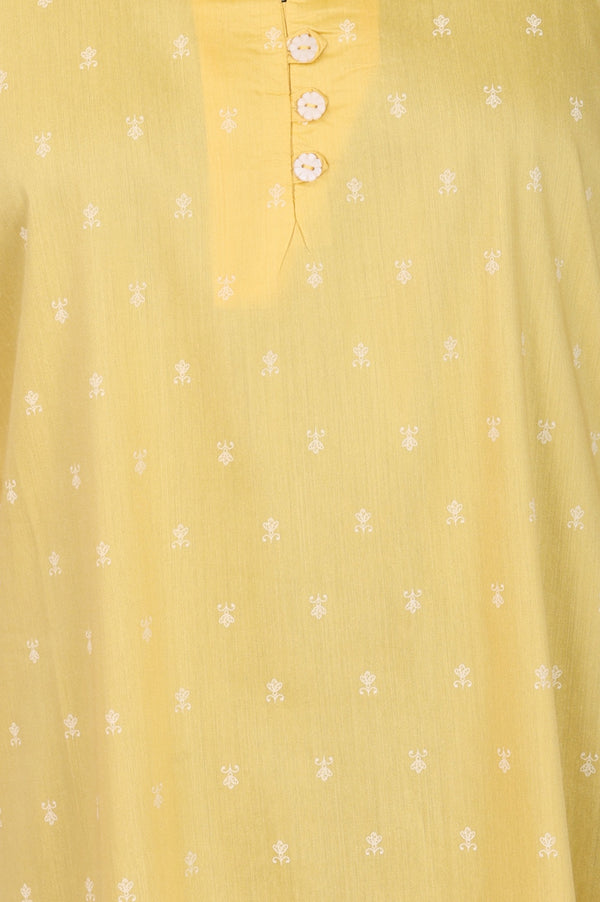 Yellow Ethnic Motif Straight Kurta