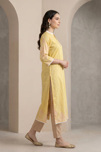 Yellow Ethnic Motif Straight Kurta