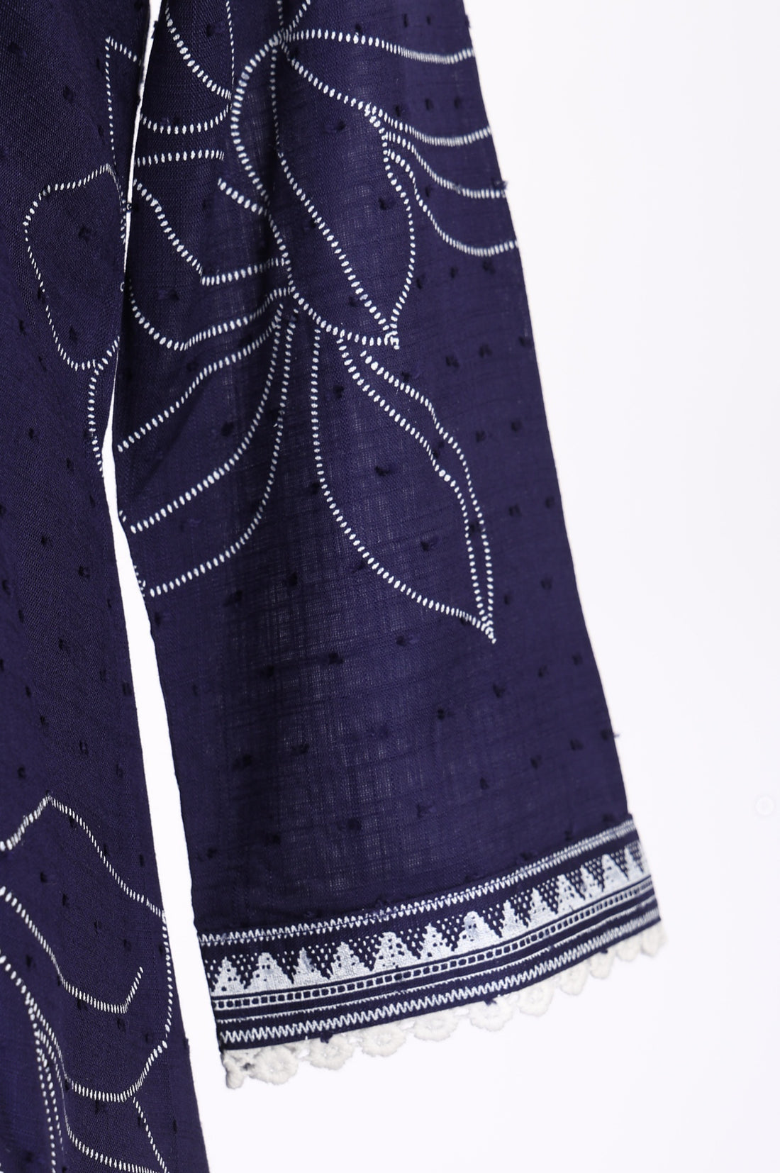 Navy Blue Floral Printed Rayon Straight Kurta
