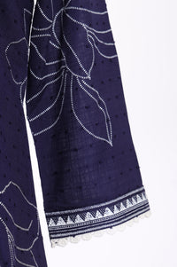 Navy Blue Floral Printed Rayon Straight Kurta