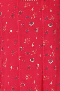 Red Floral Printed Chiffon Flared Kurta