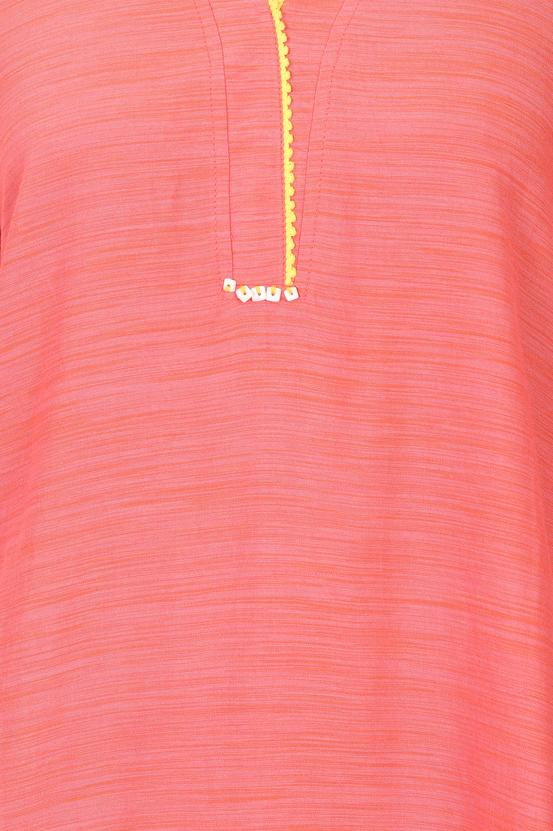 Coral Textured Yarn Dyed Cotton Blend Straight Kurta