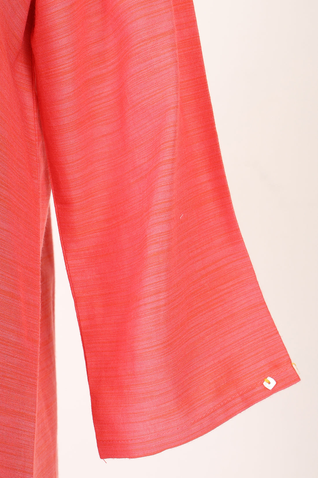 Coral Textured Yarn Dyed Cotton Blend Straight Kurta
