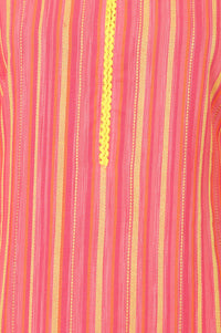 Coral Yarn Dyed Cotton Blend Straight Kurta