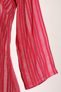 Pink Striped Yarn Dyed Dobby Straight Kurta