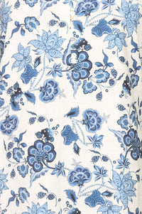 Off White Floral Printed Rayon Straight Kurta