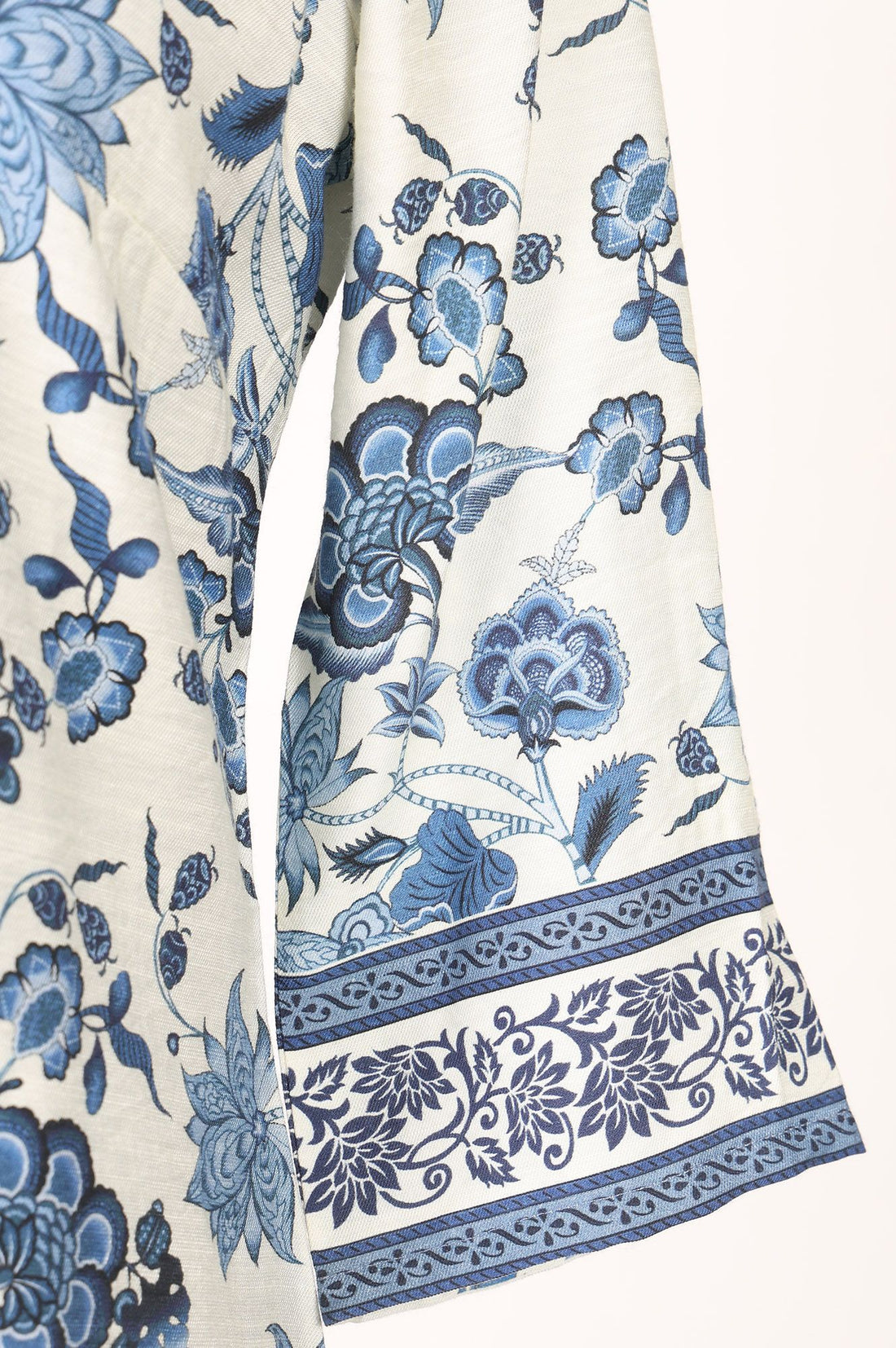 Off White Floral Printed Rayon Straight Kurta