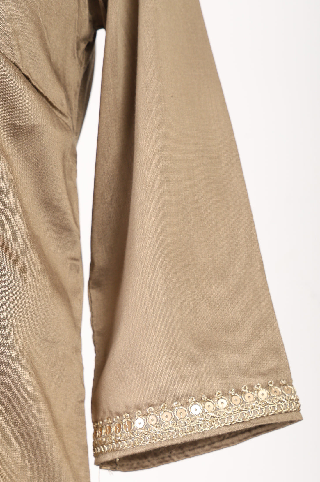 Beige Embroidered Straight Kurta