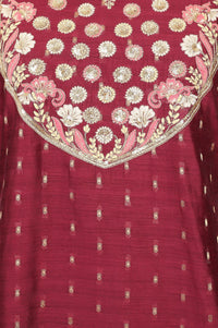 Purple Yarn Dyed Zari Embroidered Chanderi Buta Straight Kurta