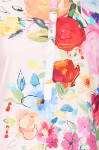 Pink Floral Printed Rayon Straight Kurta