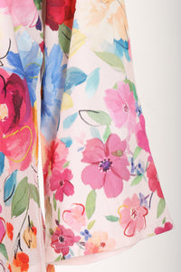 Pink Floral Printed Rayon Straight Kurta