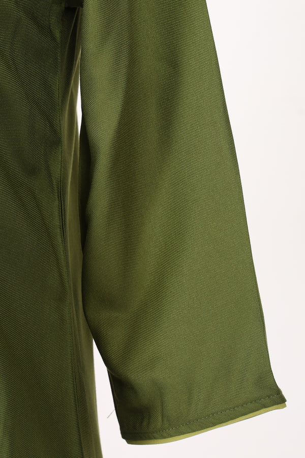 Olive Embroidered Straight Kurta