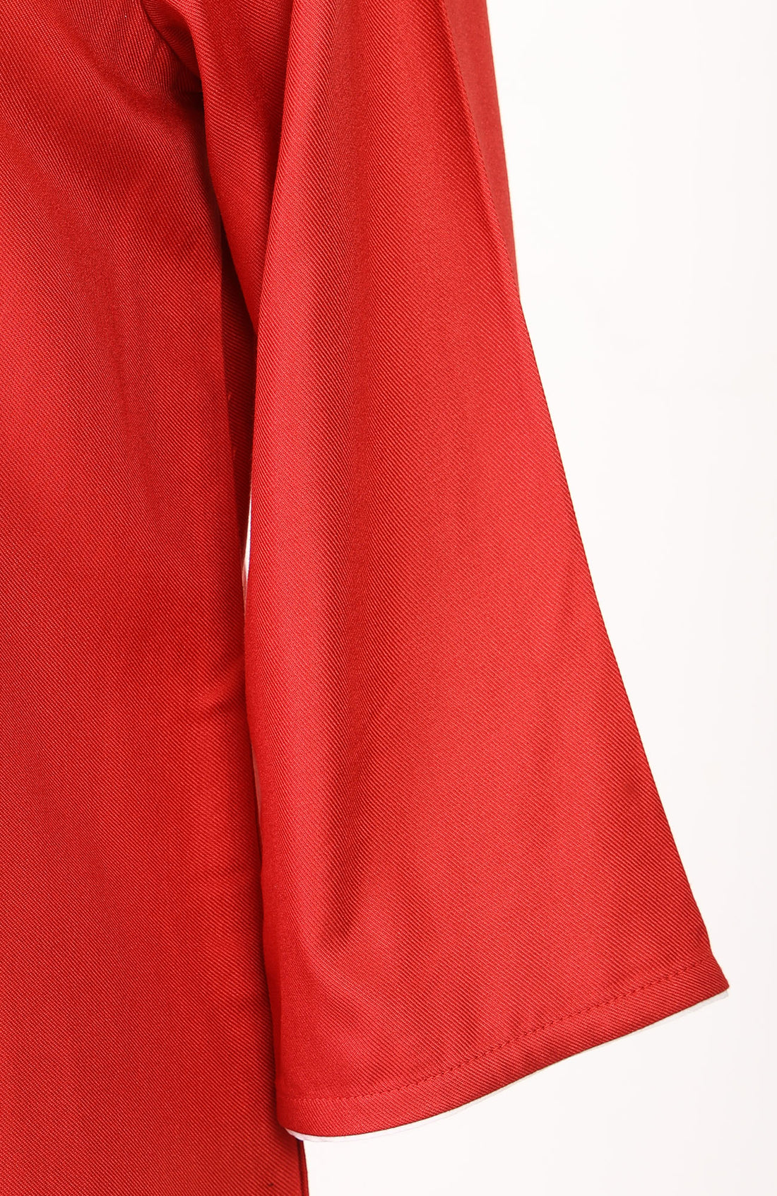 Red Embroidered Straight Kurta