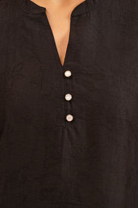 Black Jacquard Straight Kurta