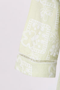 Light Green Geometric Printed Rayon Straight Kurta