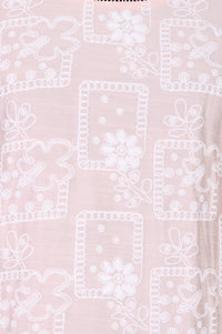 Pink Geometric Printed Rayon Straight Kurta