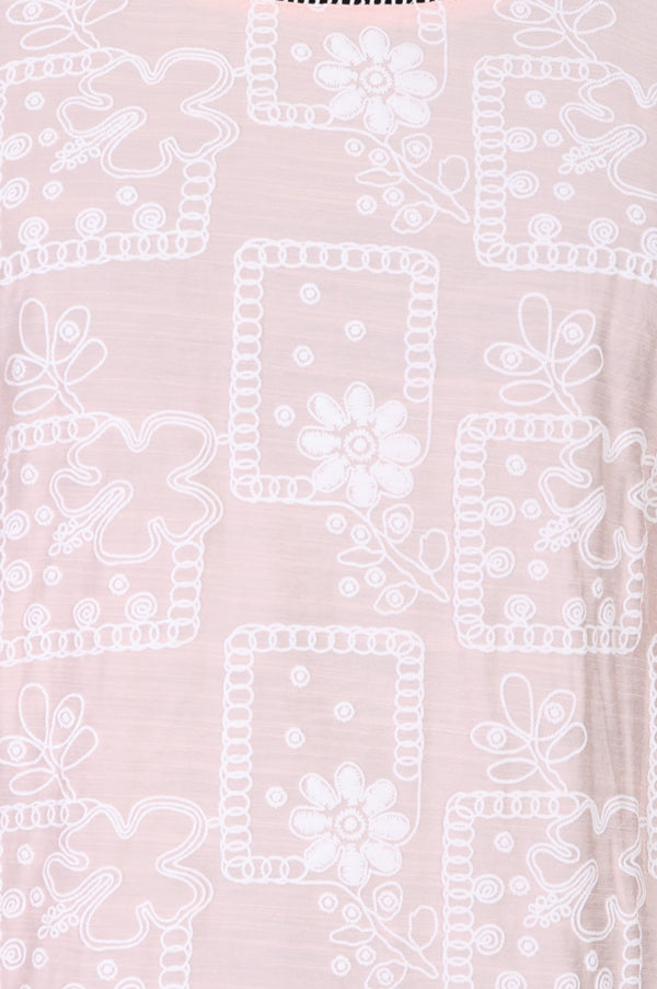 Pink Geometric Printed Rayon Straight Kurta