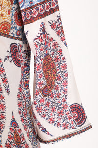 Off White Ethnic Motifs Rayon A-line Kurta