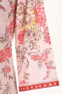 Pink Floral Printed Pure Cotton A-line Kurta