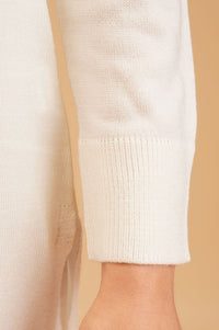 Off White Textured Acrylic Straight Winter Kurta