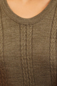 Olive Textured Acrylic Straight Winter Kurta