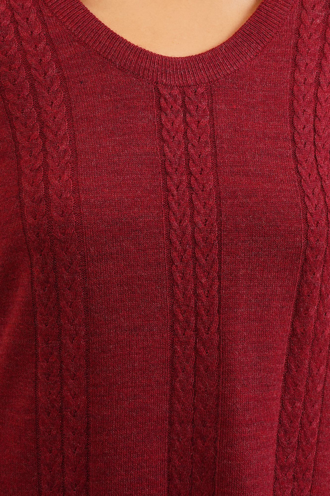 Maroon Textured Acrylic Straight Winter Kurta