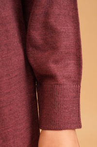 Burgundy Textured Acrylic Straight Winter Kurta