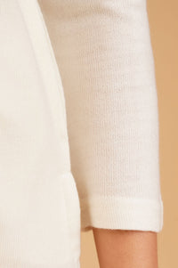 Off White Solid Acrylic Straight Winter Kurta