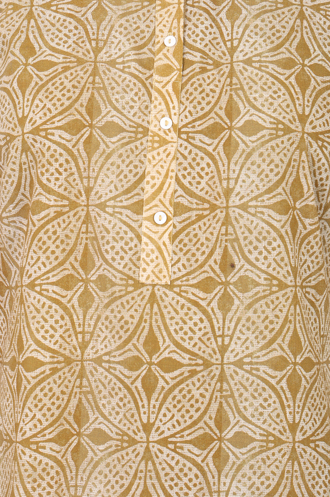 Mustard Geometric Printed Pure Cotton Straight Kurta