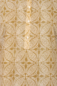 Mustard Geometric Printed Pure Cotton Straight Kurta