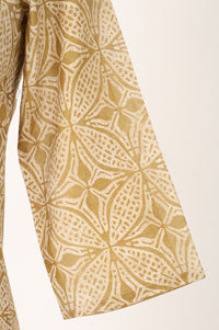 Mustard Geometric Printed Pure Cotton Straight Kurta