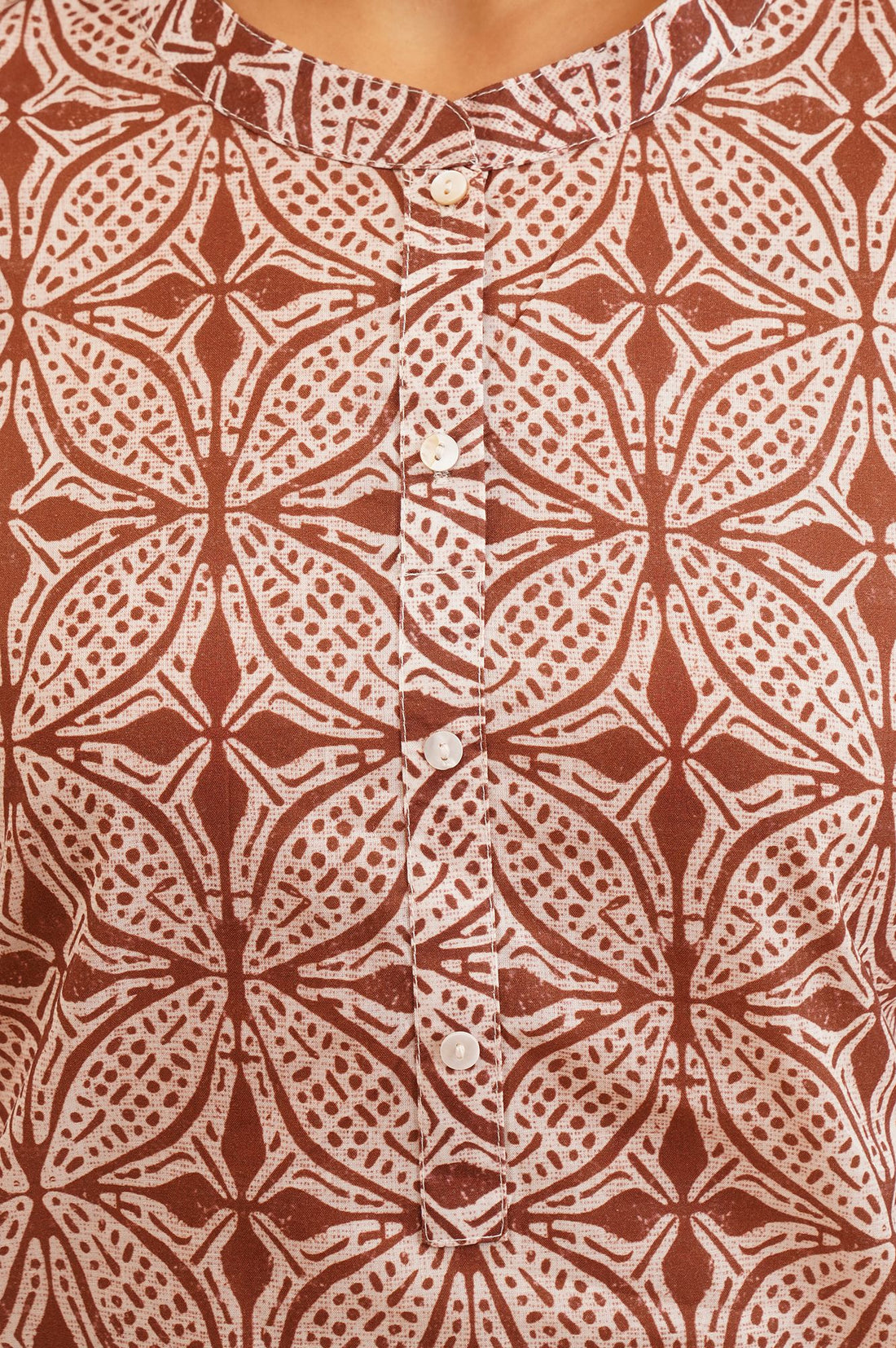Brown Ethnic Motifs Pure Cotton Straight Kurta