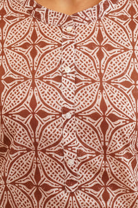 Brown Ethnic Motifs Pure Cotton Straight Kurta