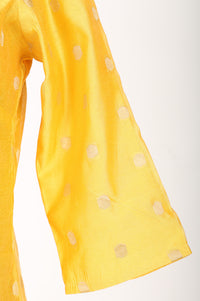 Mustard Zari Embroidered Yarn Dyed Straight Kurta