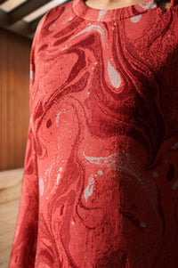 Red Abstract Yarn Dyed Jacquard Straight Winter Kurta