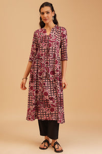 Purple Ethnic Motifs Flared Kurta