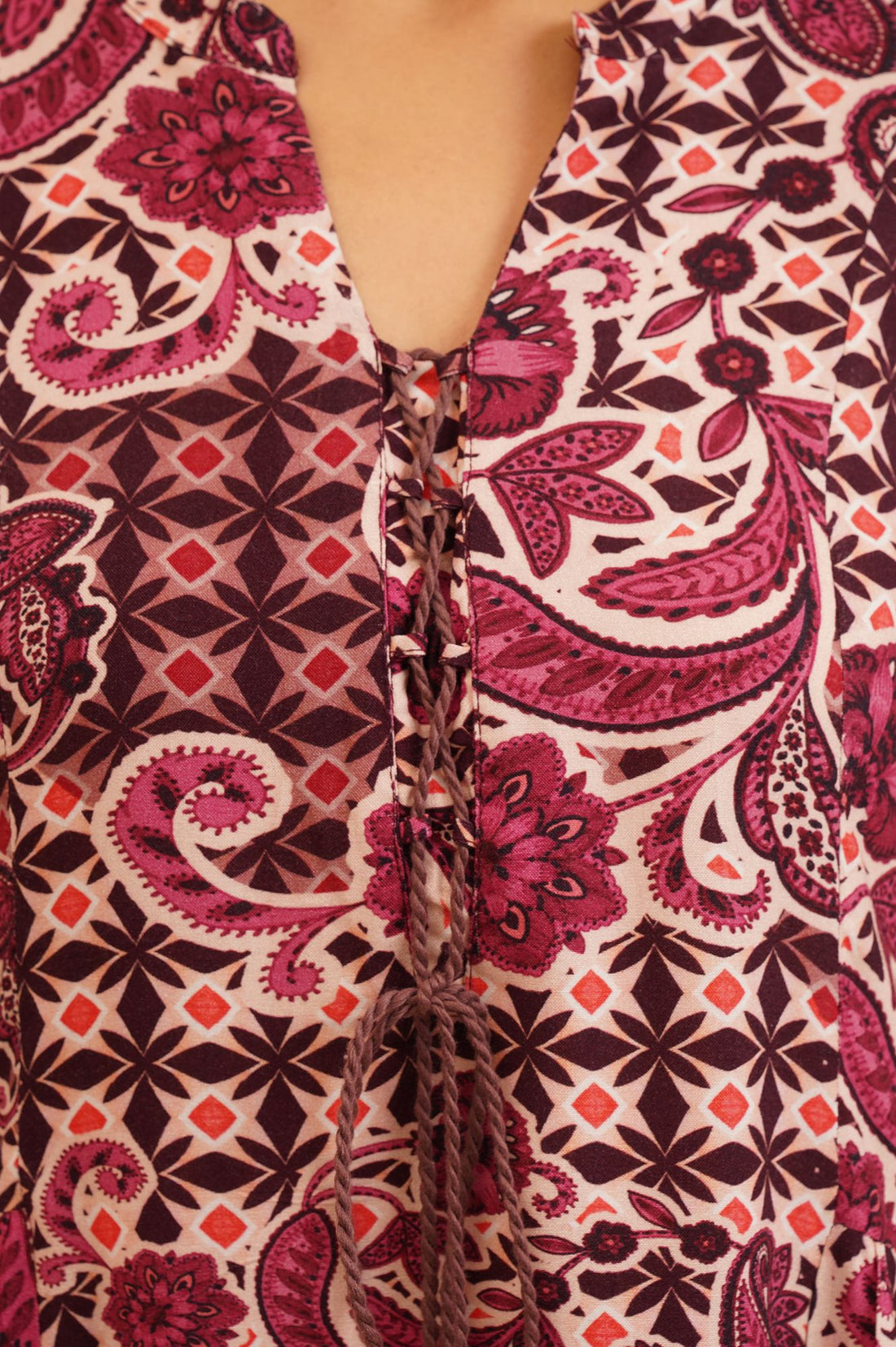 Purple Ethnic Motifs Flared Kurta