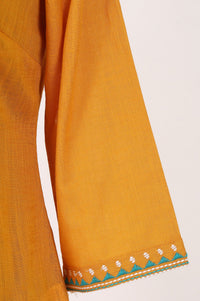 Mustard Embroidered Pure Cotton Straight Kurta