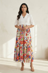 White Solid Rayon Straight Cropped Jacket