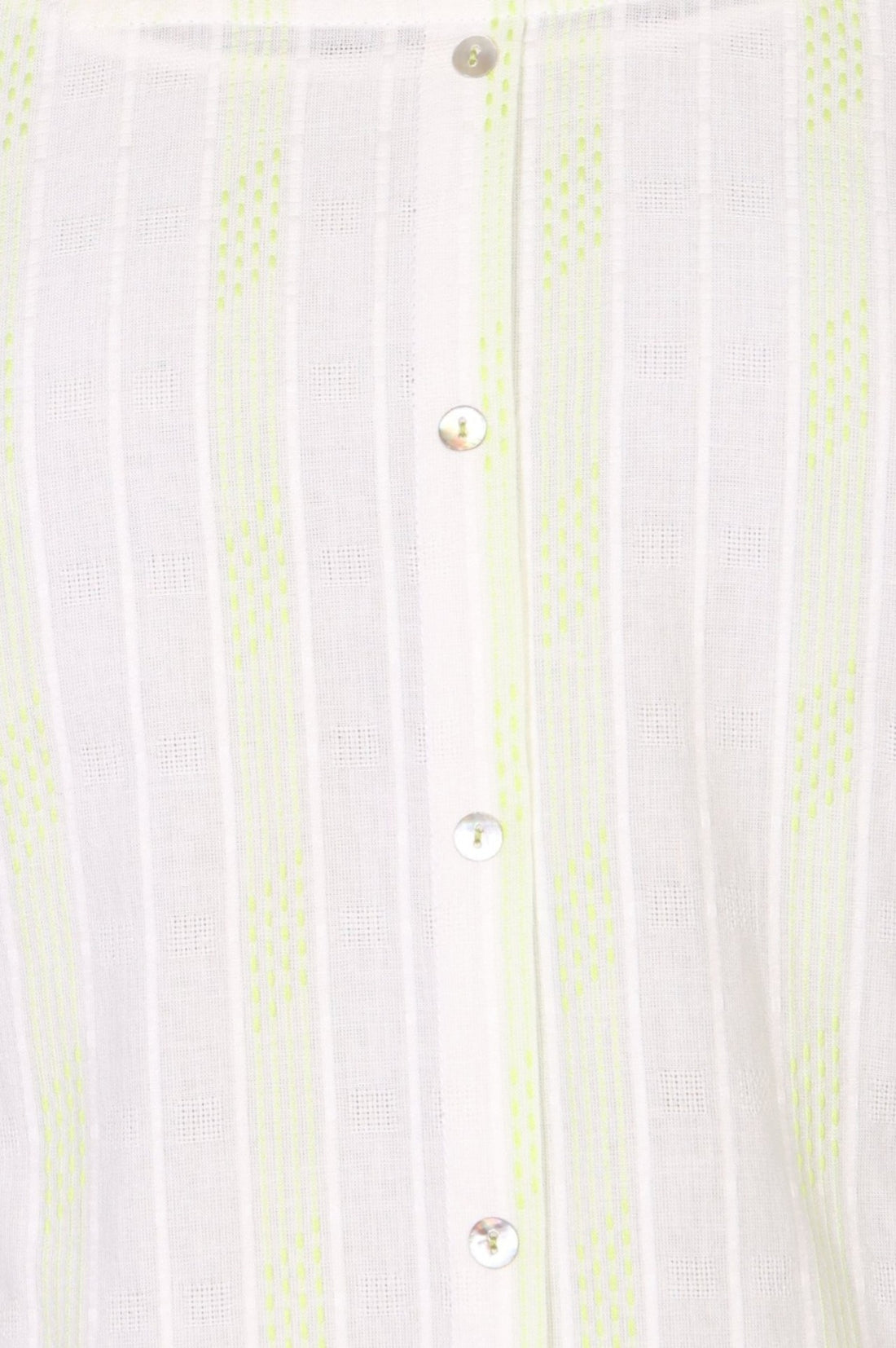 Off White Striped Lace Pure Cotton Straight Kurti