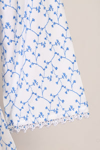 White Thread Embroidered Rayon Straight Top