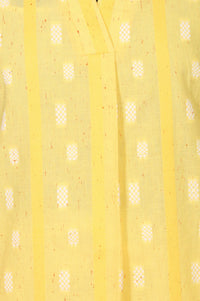 Yellow Yarn Dyed Cotton Blend Straight Top