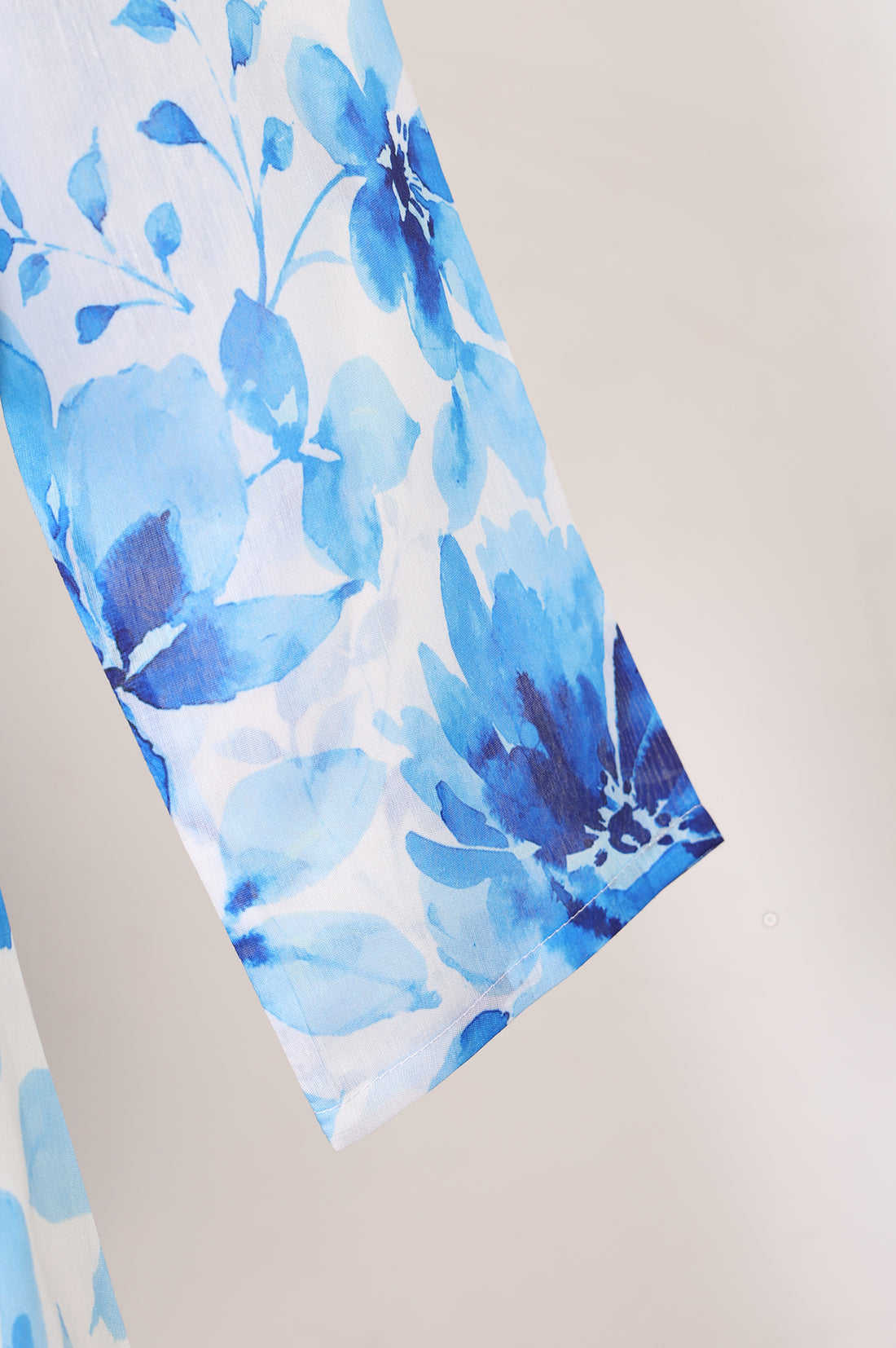 White Floral Printed Tassel Tassels Organza Straight Kurti