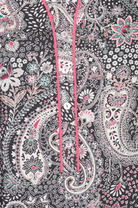 Black Paisley Printed Rayon Straight Short Kurti